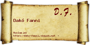 Dakó Fanni névjegykártya
